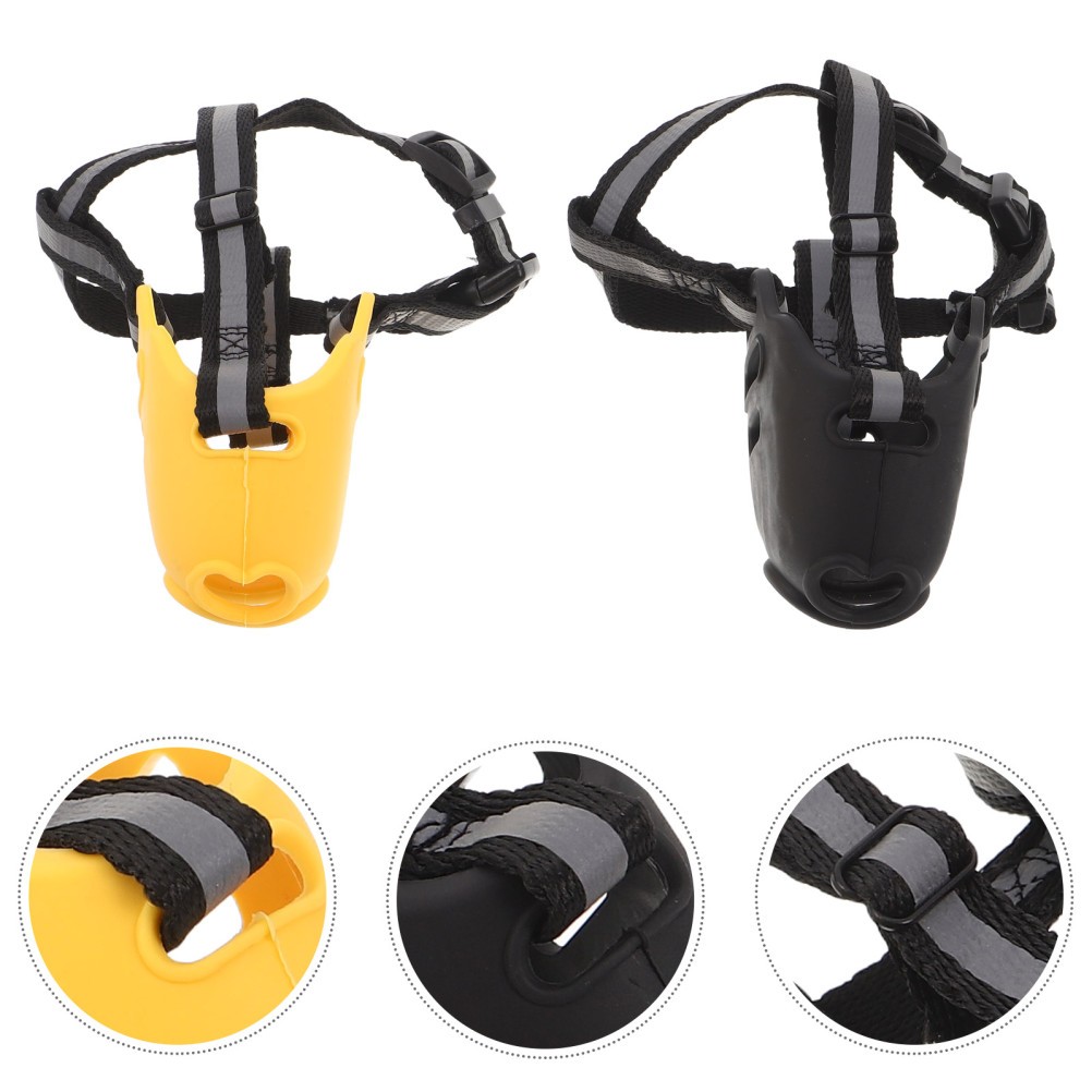 2Pcs Reusable Small Dog Basket Muzzle Breathable Silicone Anti Chewing Guard