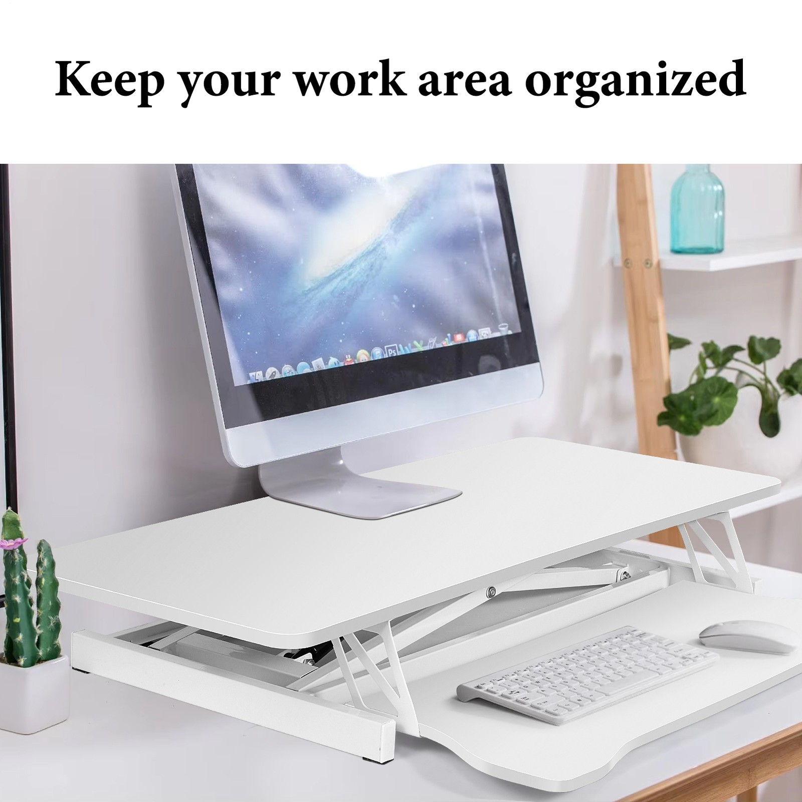 37" Standing Desk Converter - Height Adjustable Office Desk Riser