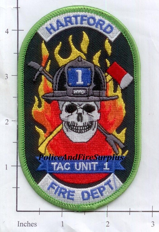 Connecticut - Hartford Tac Uit 1 CT Fire Dept Patch  Skull