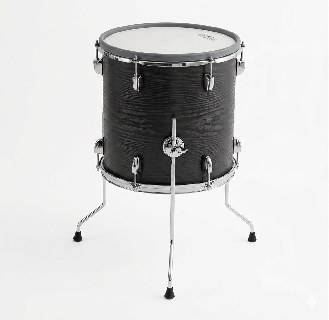 HXM 14” X 14” Mesh BLACK WOOD Floor Tom for Roland Alesis Lemon Kit VAD