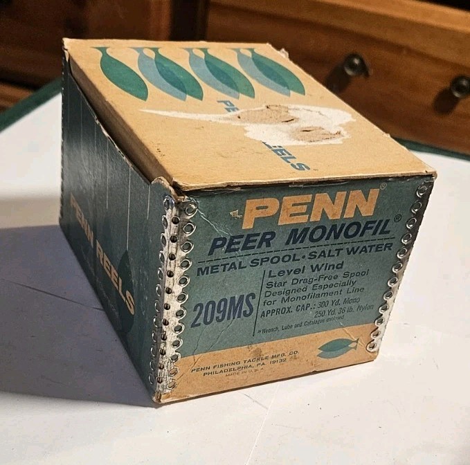 PENN REELS 209MS Level Wind Salt Water Fishing Peer Monofil Original Box USA