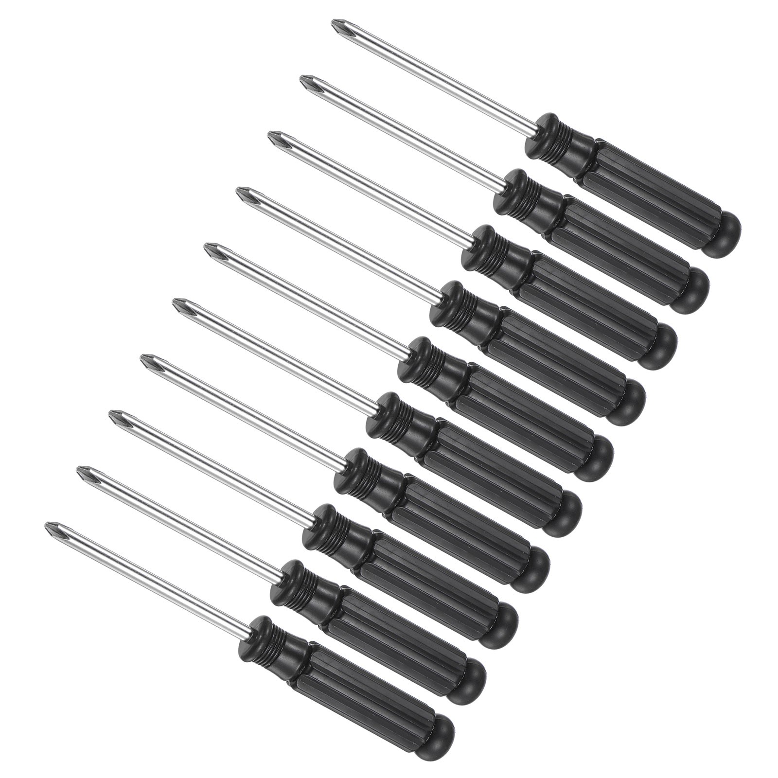 10pcs Small Phillips Screwdriver 5.0mm 142mm Cross Screwdriver Black Handle
