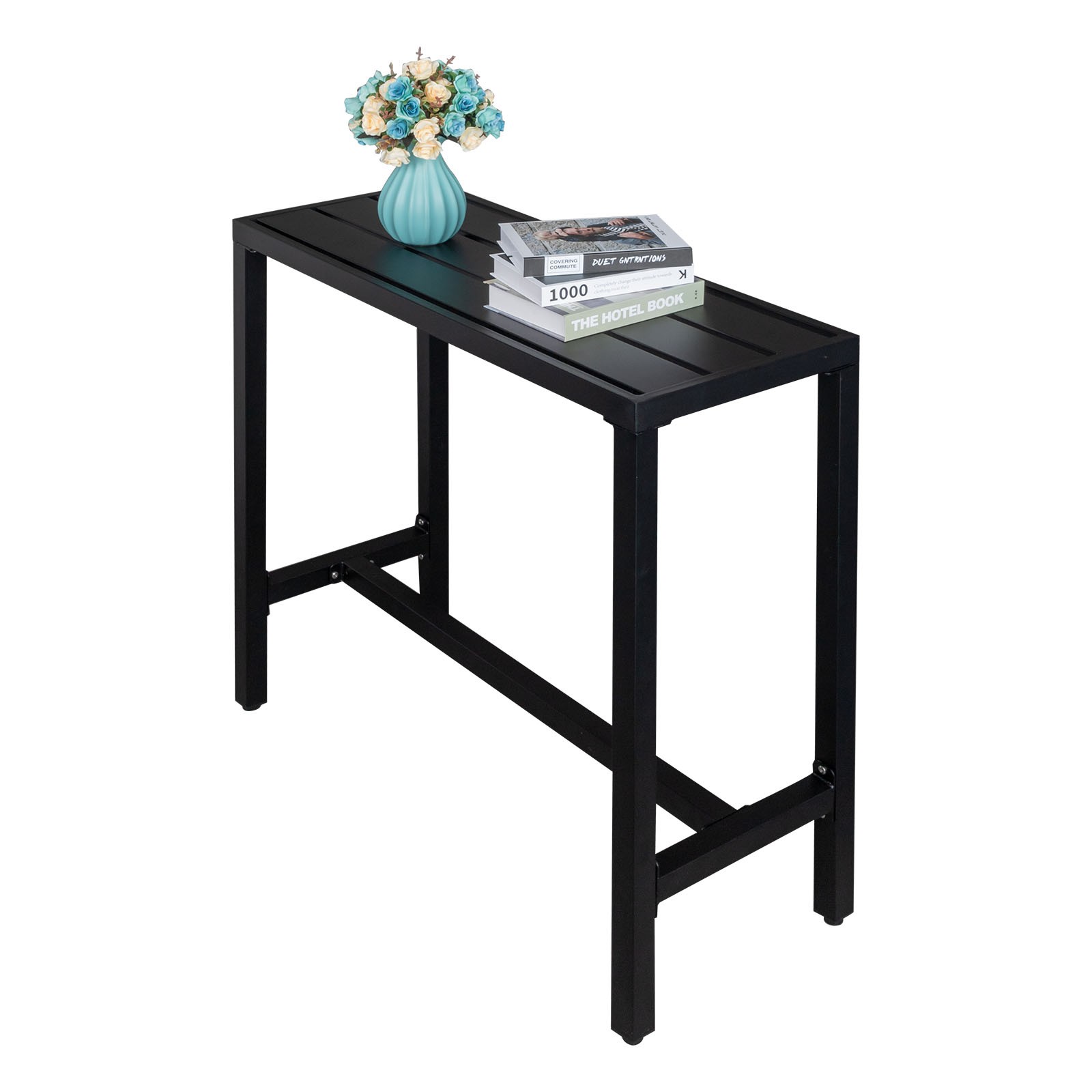 Hot Sale 40in Iron with Adjustment Knob Patio Bar Table Black New --