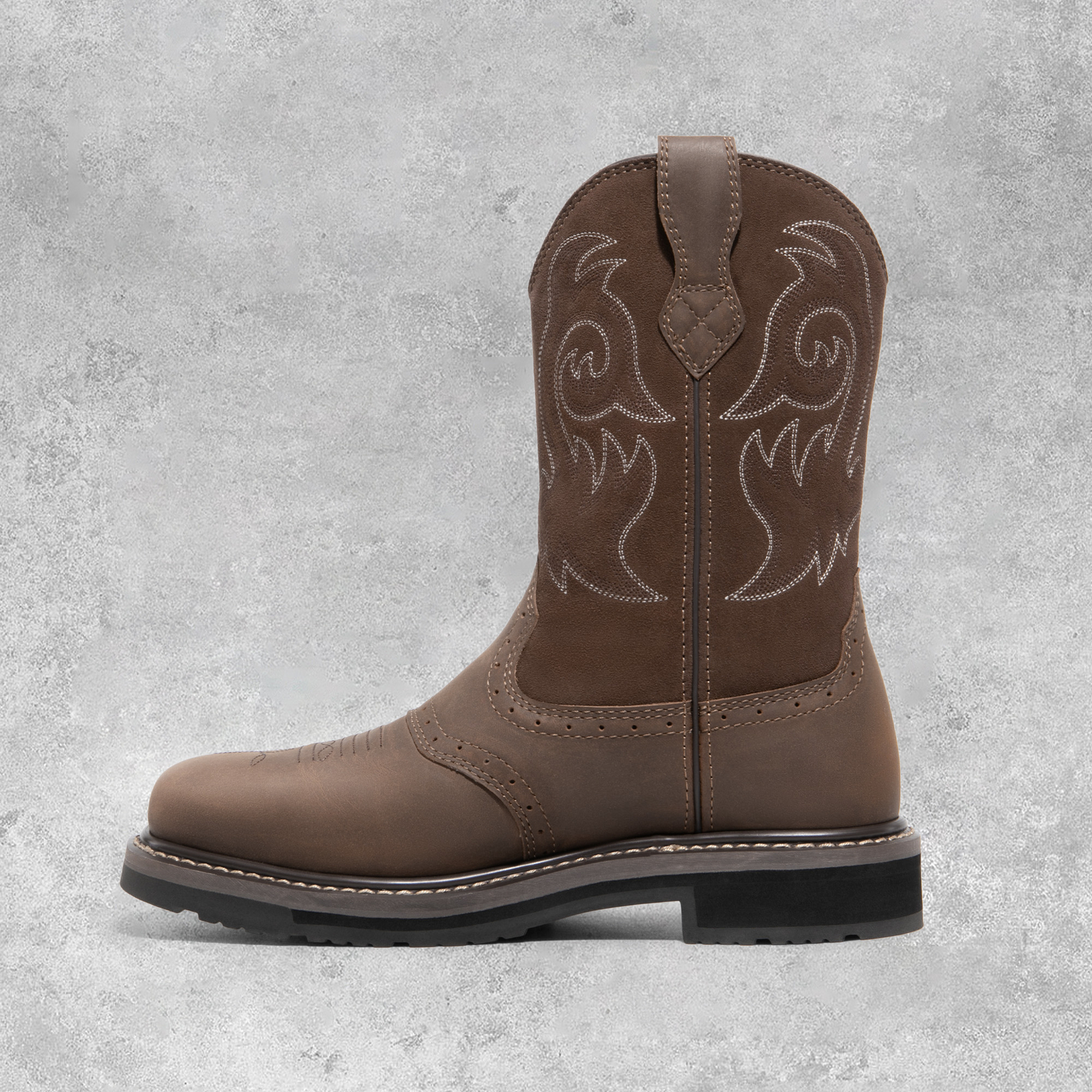 NORTIV 8 Men Steel Toe Boots Western Boots Square Toe Mid Calf Work Boots