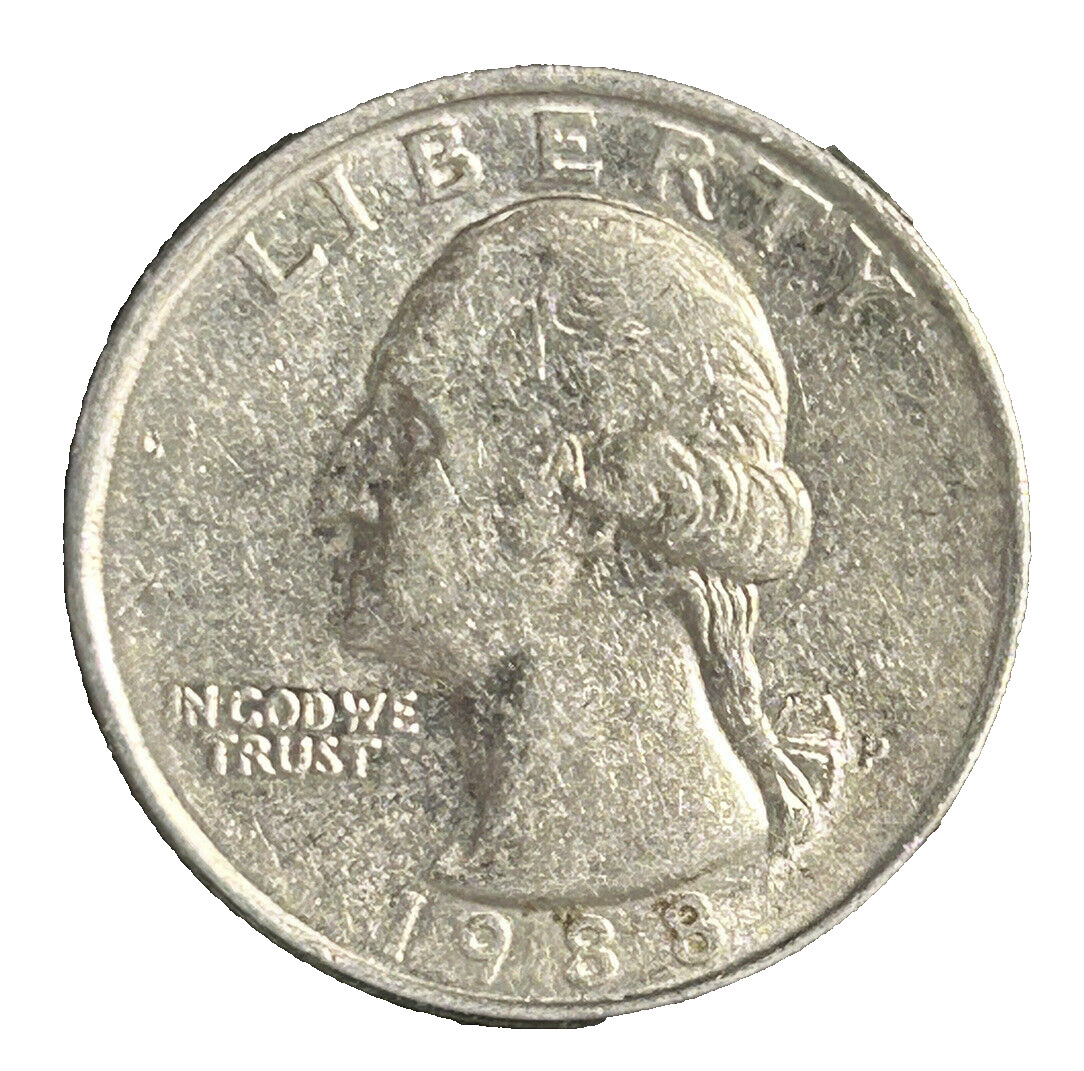 1988- P Washington Quarter Die Cracks on Reverse.