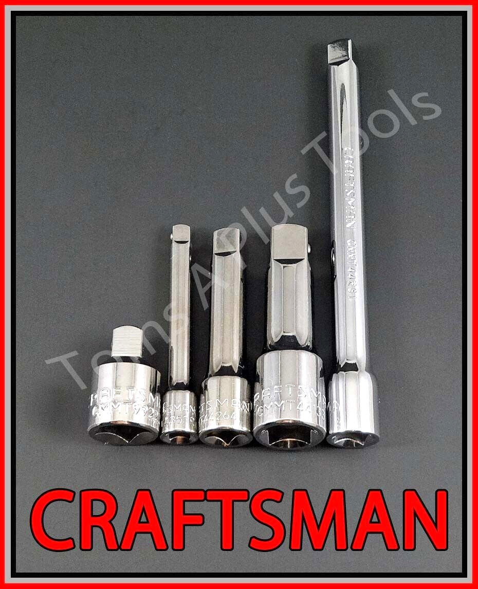 CRAFTSMAN TOOLS 5pc 1/4 3/8 1/2 ratchet wrench socket extension adapter set