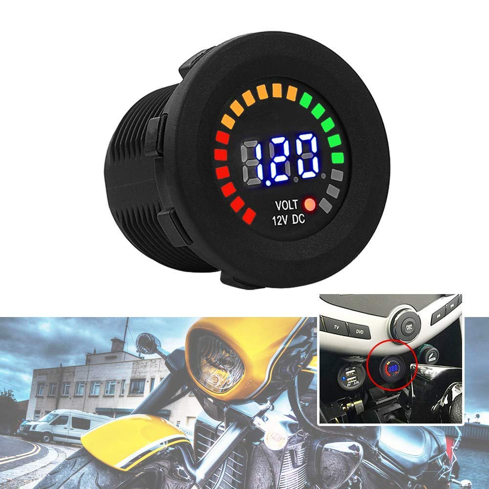 12V DC Digital Voltmeter LED Digital Display,Volt Gauge Tester Meter Waterproof