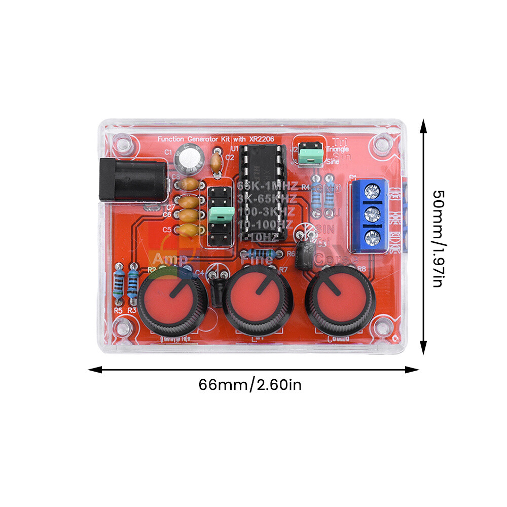XR2206 Function Signal Generator Finished Sine Triangle Square Wave 1HZ-1MHZ