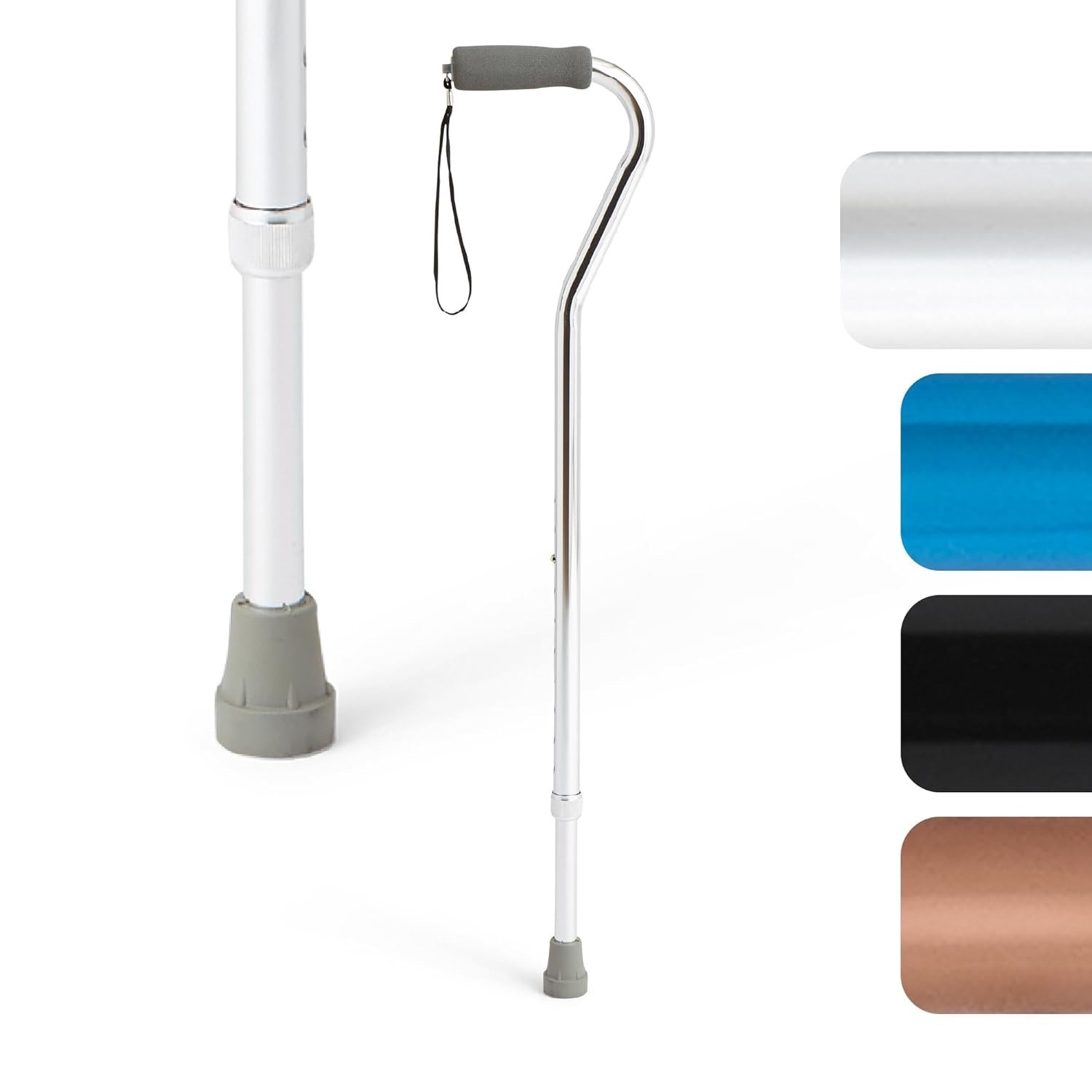 Comfort Grip Chrome Walking Cane – Elevate Your Mobility Style with Stability