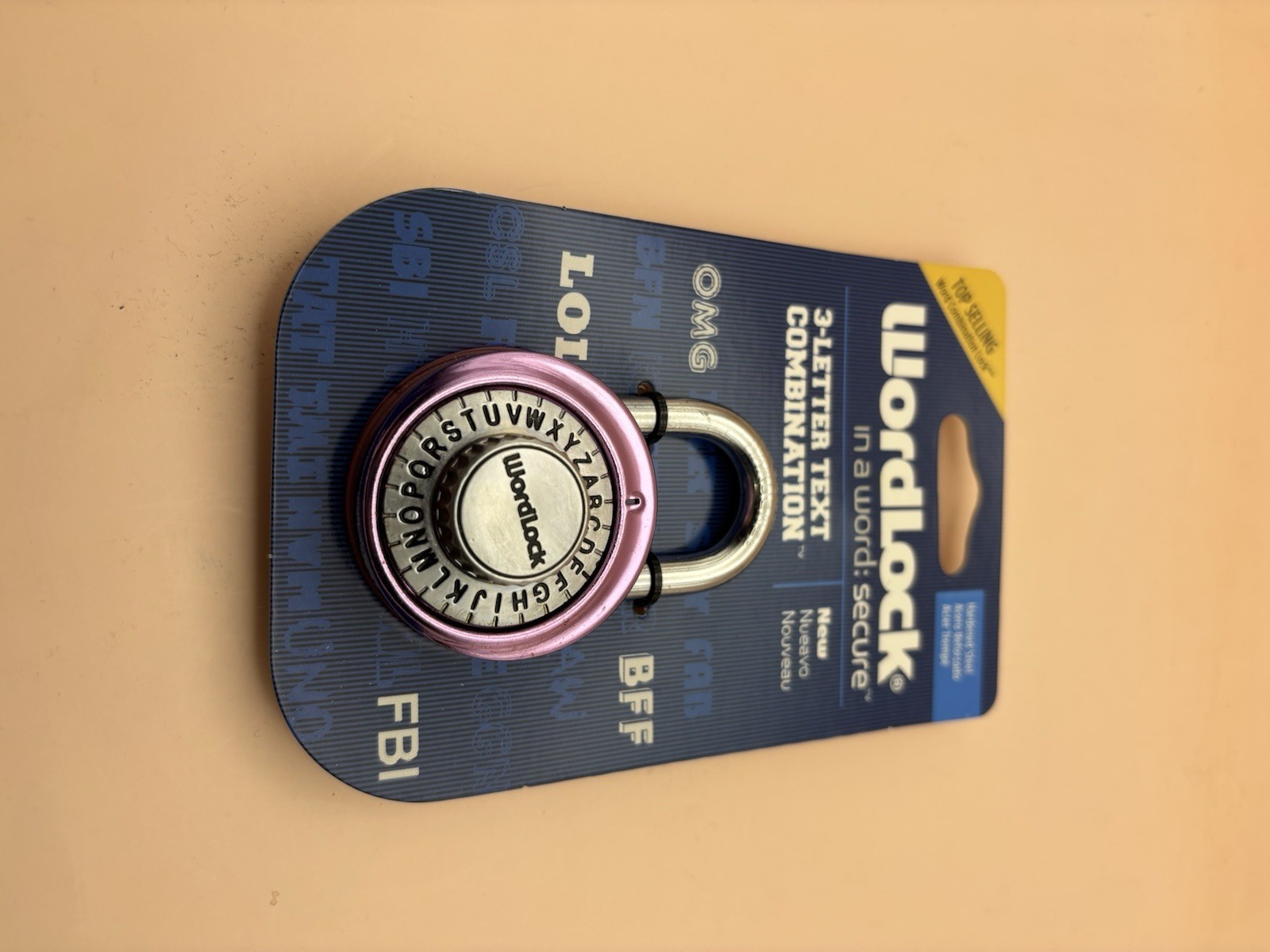 WordLock 3-Letter Text Word Combination Lock Purple only