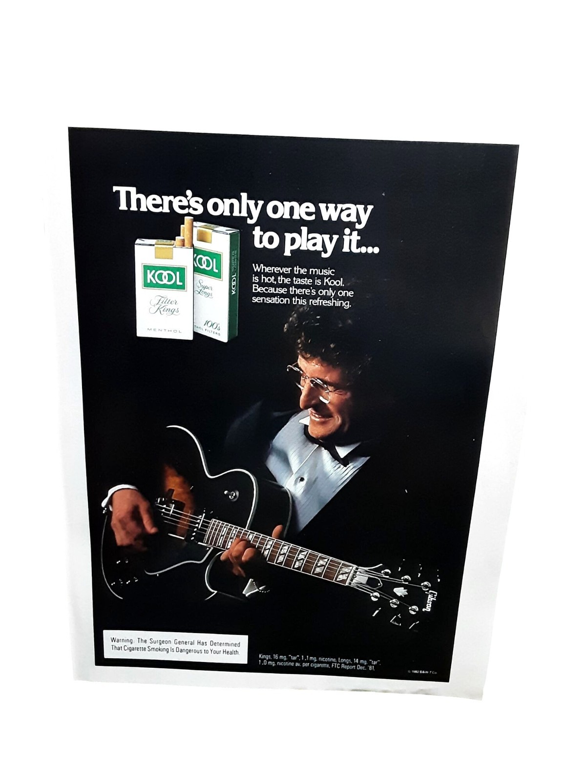 1983 Kool Cigarette Ad Guitar Music Theme Menthol Tobacco Print