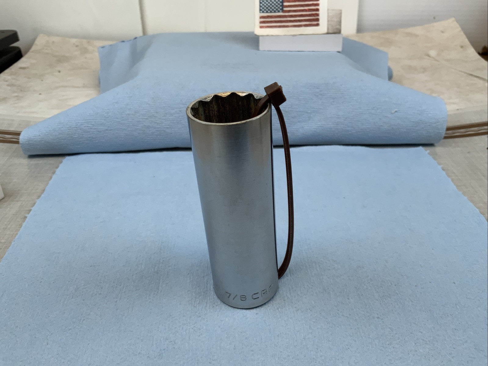 Craftsman 1/2 drive =V= DEEP SAE Socket, 12pt, 7/8in.,  USA  - Brown