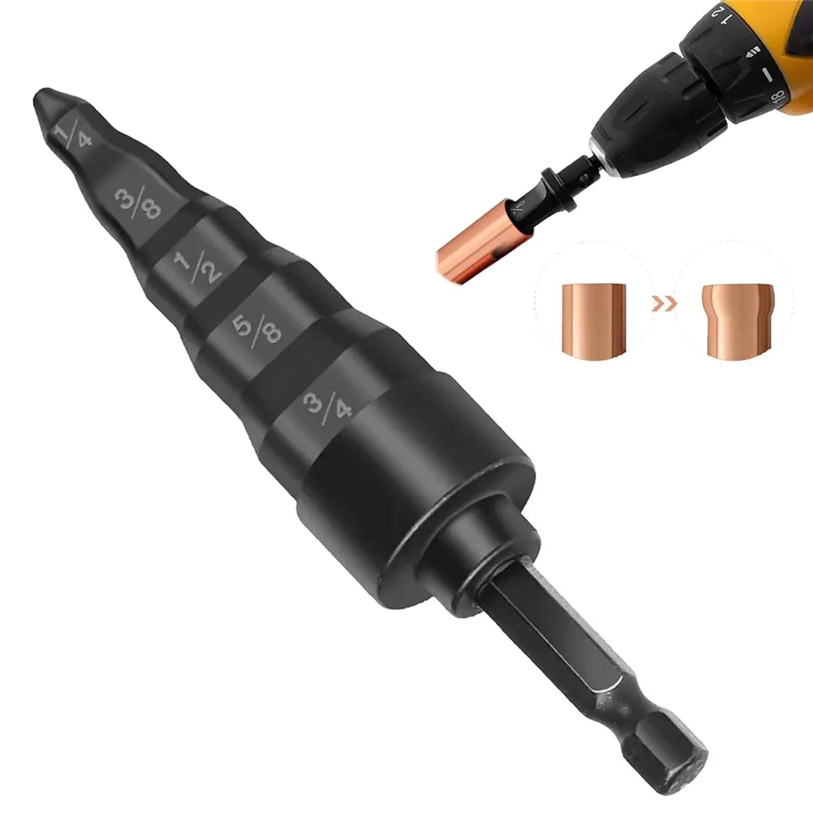 Swaging Tool Drill Bit 5 Sizes Air Conditioner Copper Pipe Flaring Tube Expander