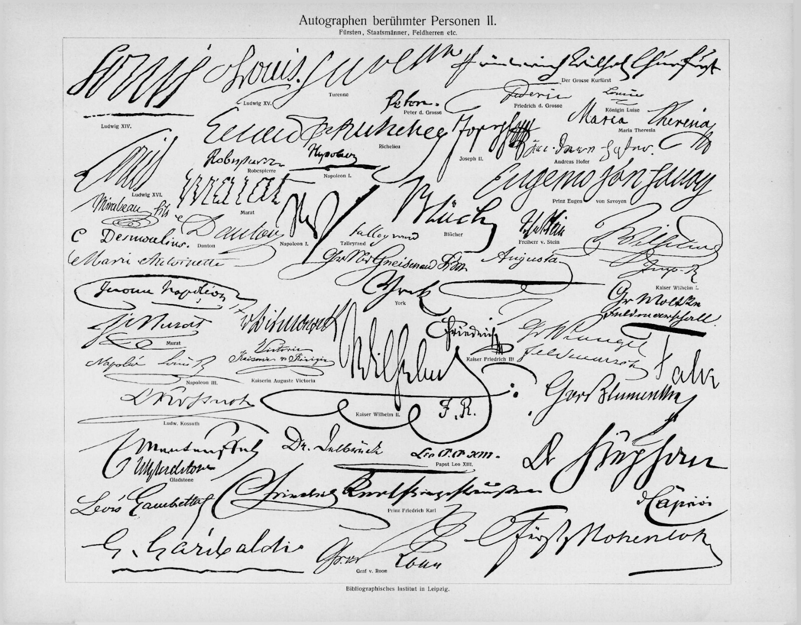 1905 FAMOUS AUTOGRAPHES SIGNATURES VINTAGE ENGRAVING ILLUSTRATION PRINT 12 Pages