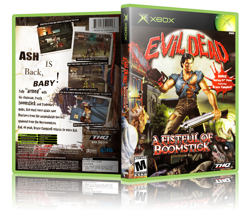 Evil Dead: Fistful of Boomstick Xbox Custom Cover and Case. NO GAME!!