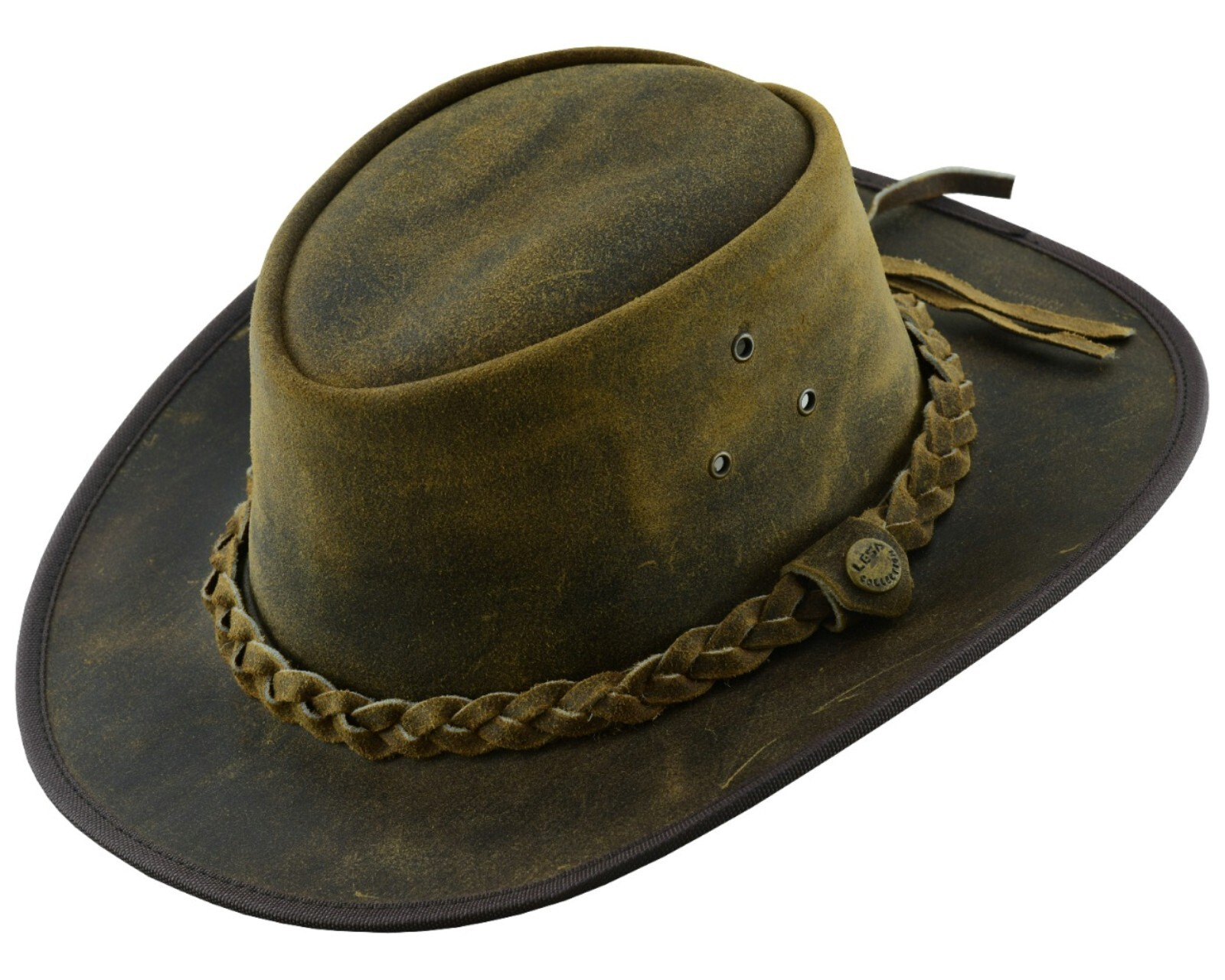 Lesa collection Kids Leather hat for Cowboy Cowgirl  Outback Hat Safari