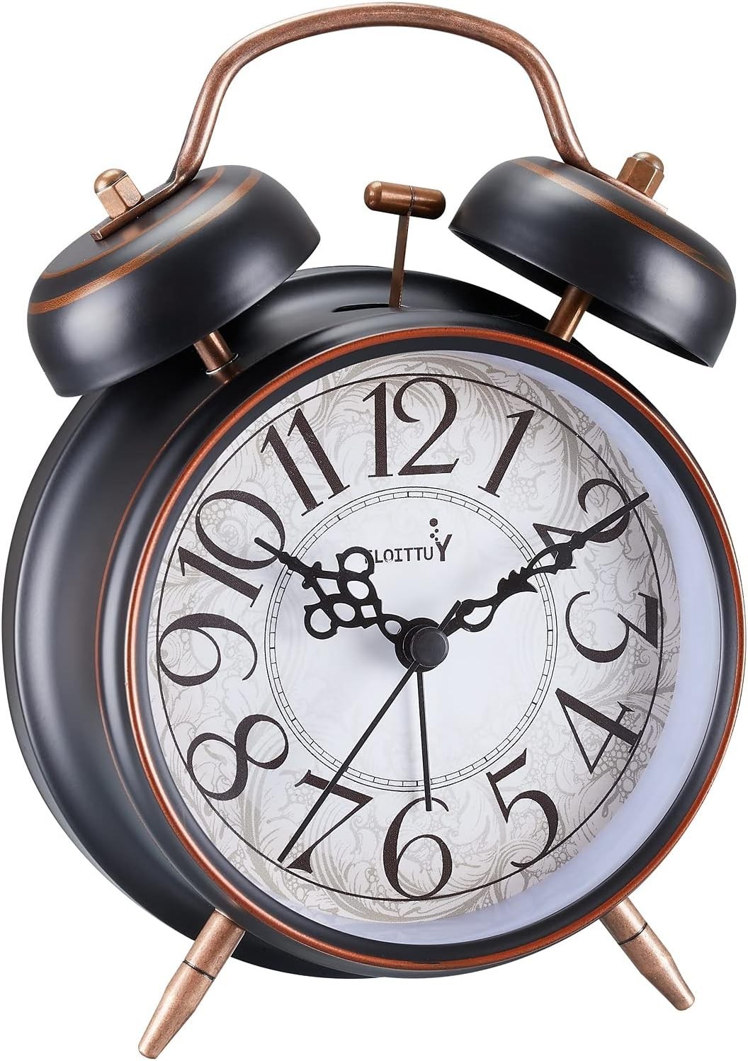 Loud Alarm for Deep Sleepers 4'' Retro Twin Bell Alarm Clock with Backlight