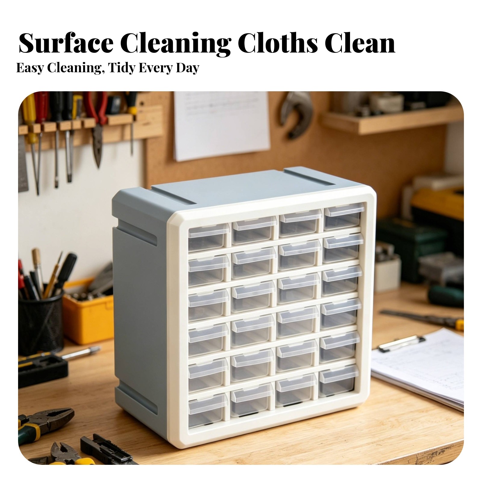 24-Compartment Drawer Cabinet Compact Tabletop Parts Organizer