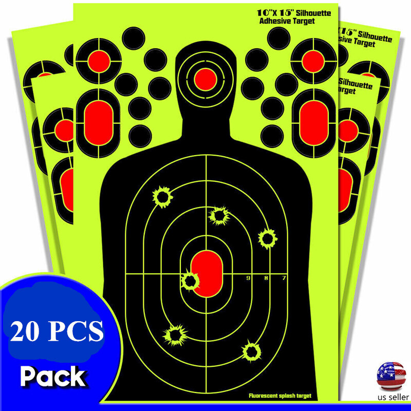 20Pack15” X 10" Reactive Splatter Gun Rifle Pistol Shooting Targets Glow Shot