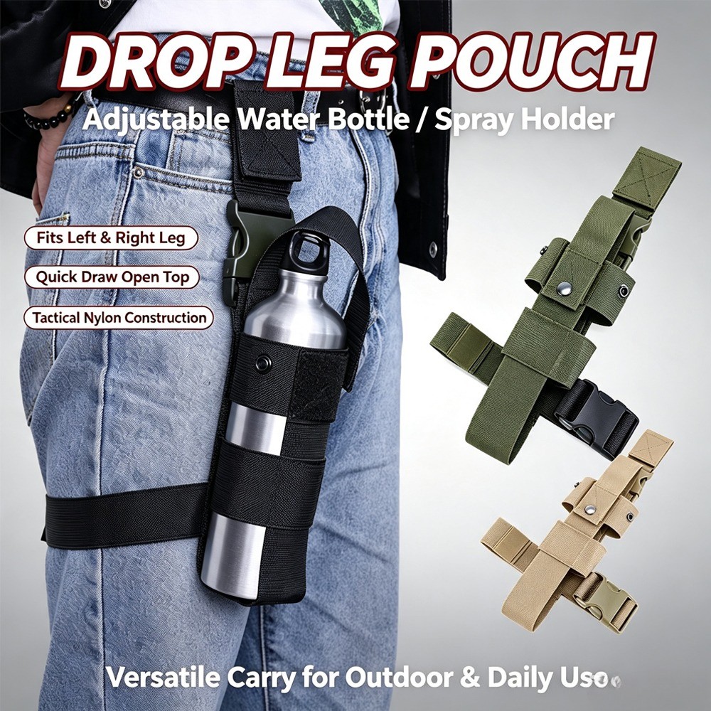 Drop Leg Water Bottle Holster, Pepper Spray Holder Adjustable Thigh Pepper Spray