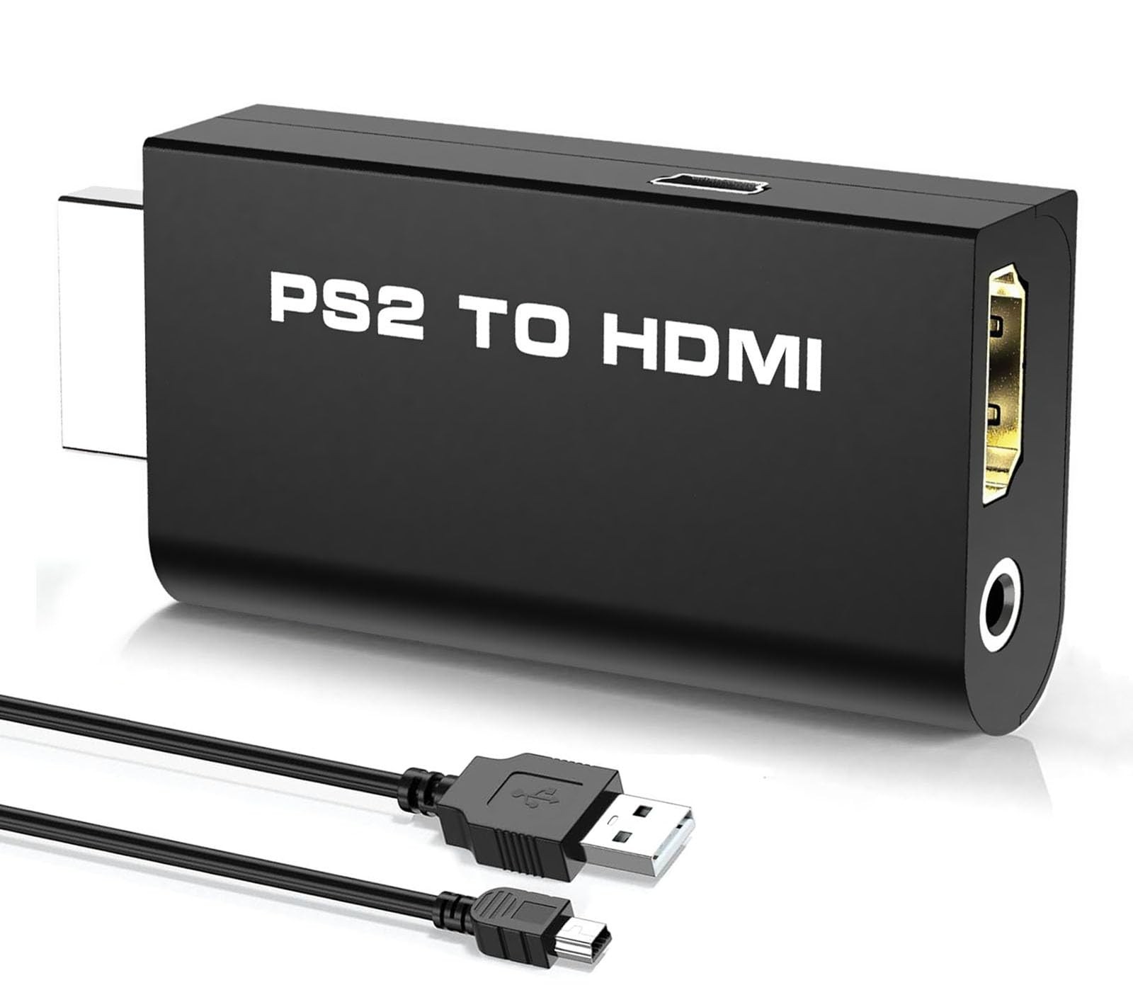 sartyee New PS2 to HDMI Converter Adapter, Video with 3.5mm black