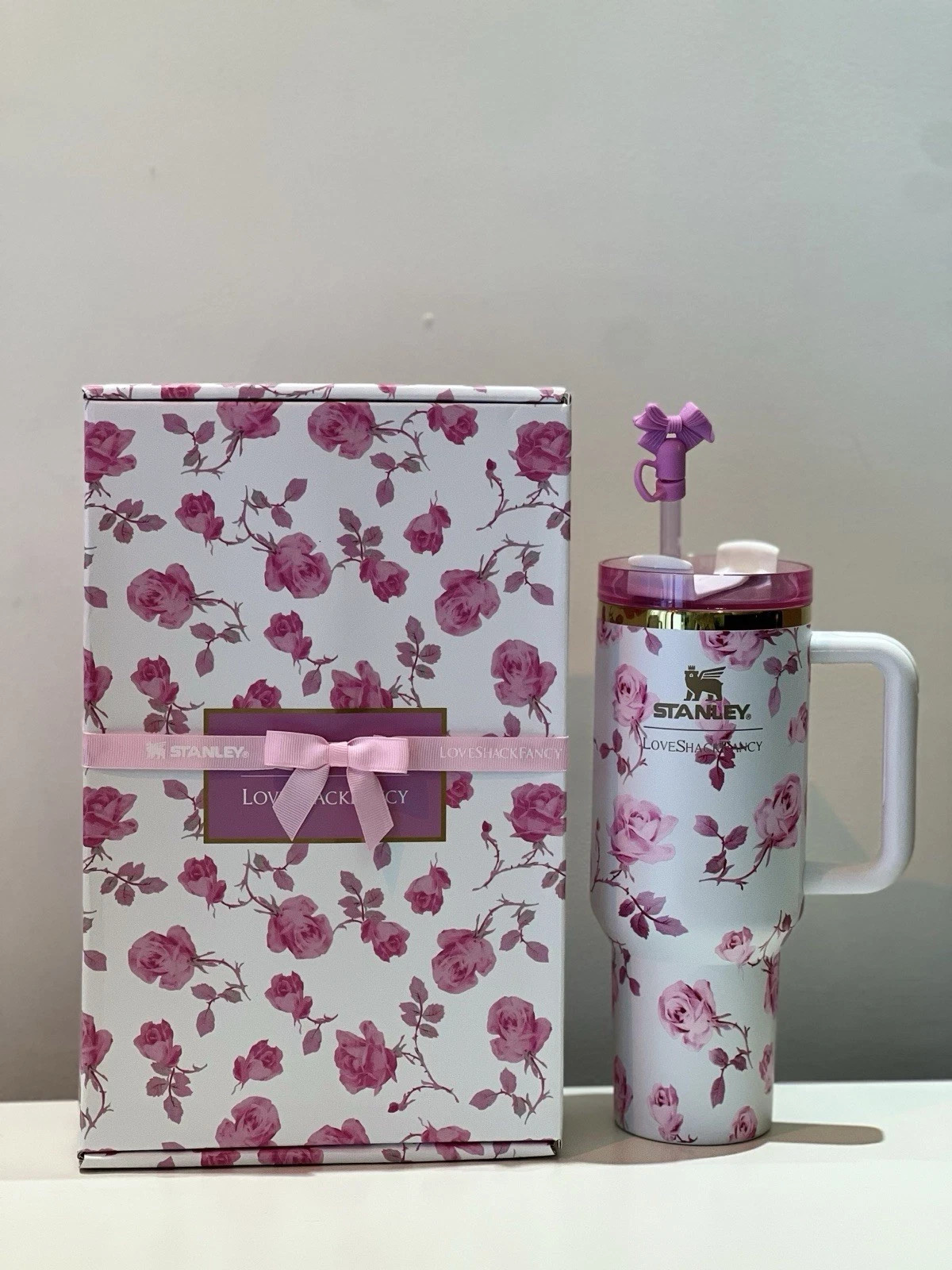 Stanley x Love Shack Fancy Tumbler 40oz Holiday Rosa Beaux White