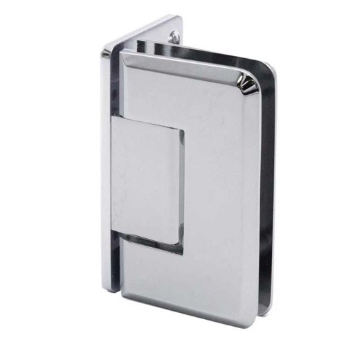 FHC Preston Series Wall Mount Hinge Offset Back Plate Polished Chrome Frameless