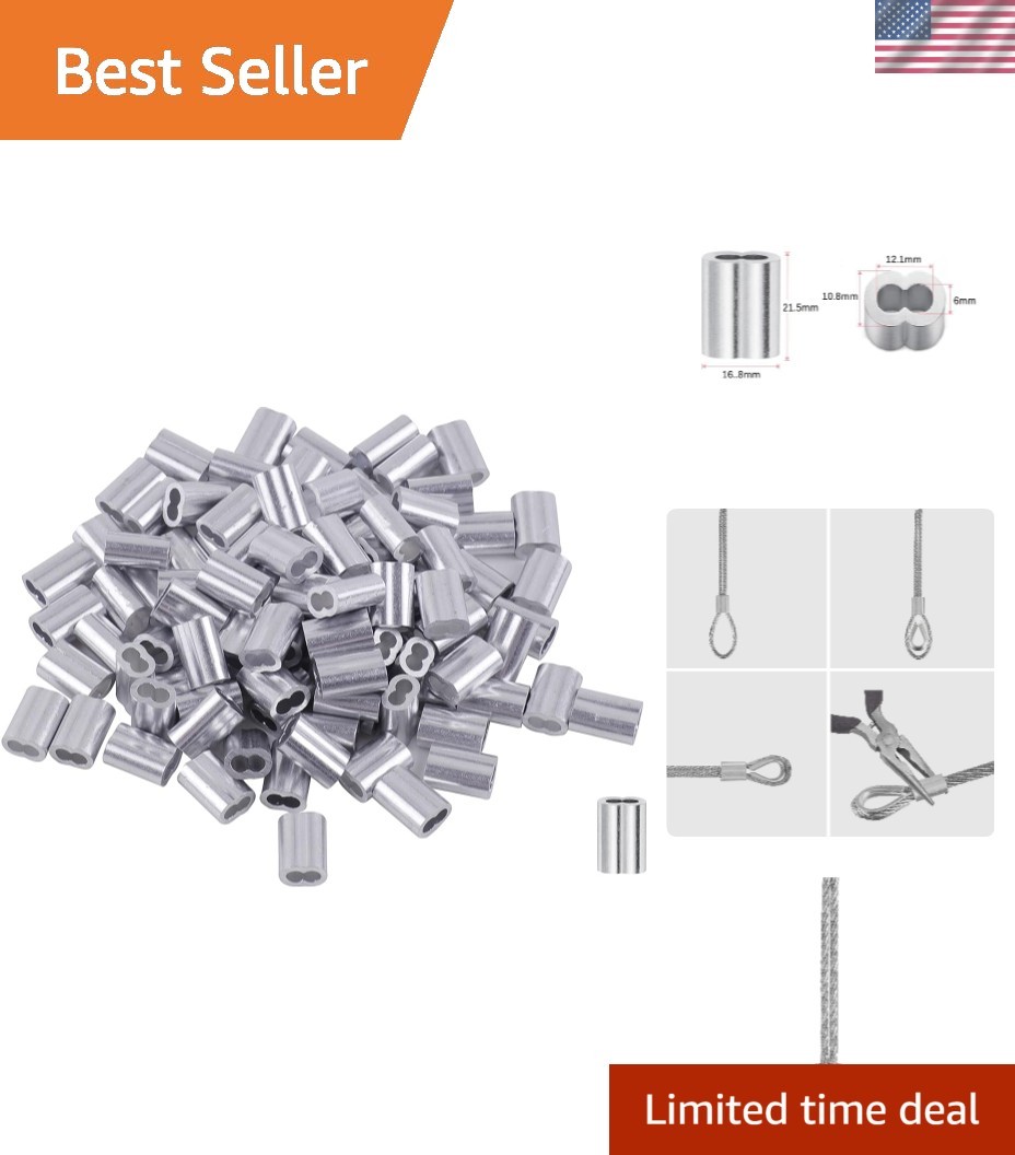 Versatile 50 Pieces Aluminum Loop Sleeves for Secure 3/16 Inch Wire Connections
