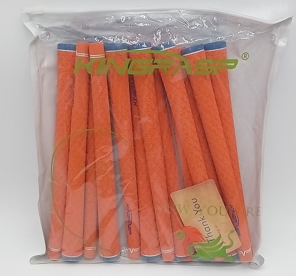 Kingrasp Golf Grips 13 Grip Set Anti-Slip Orange/Blue Undersize