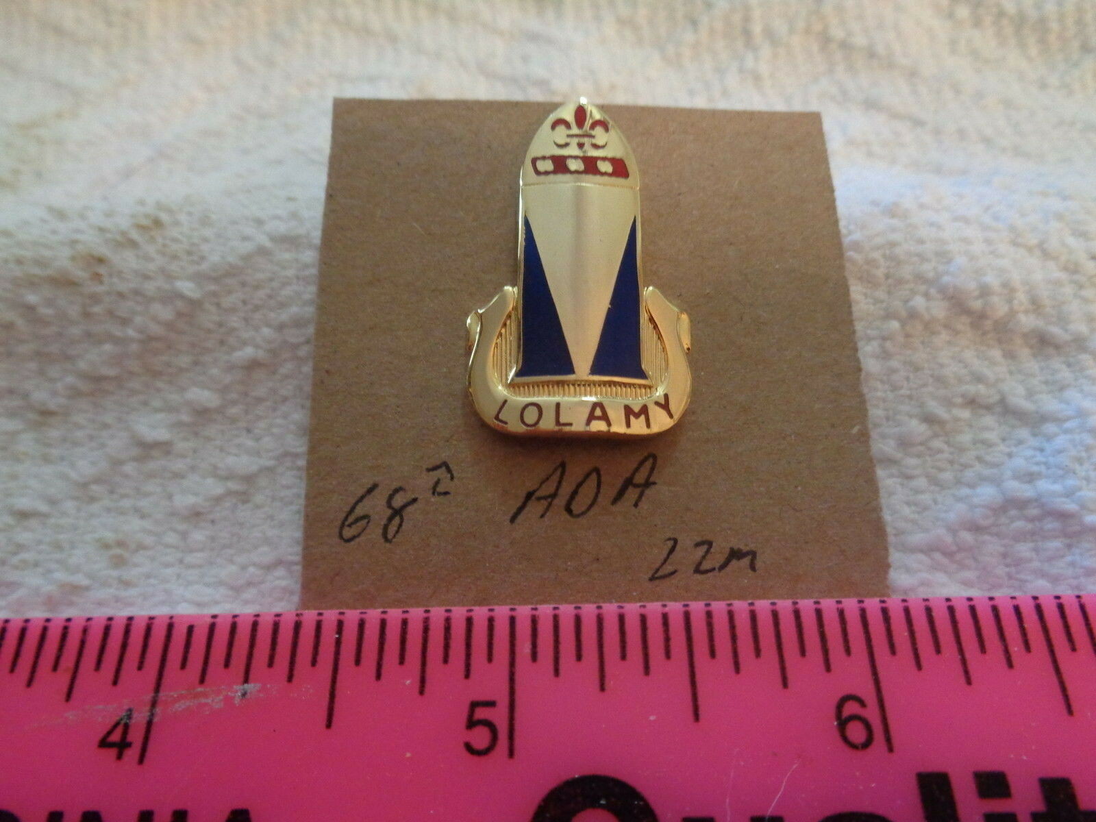 68th Air Defense Artillery 22M Unit Crest, DI, DUI (DRAW#M9)