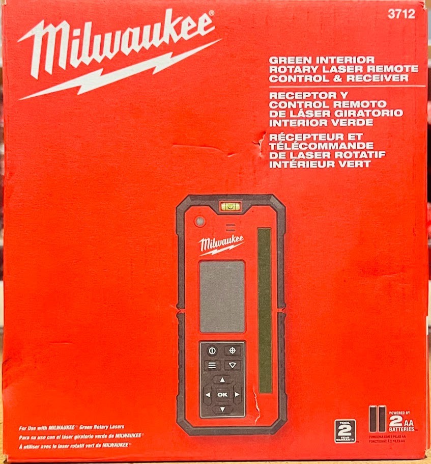 Milwaukee 3712 Green Rotary Laser Remote Control & Receiver