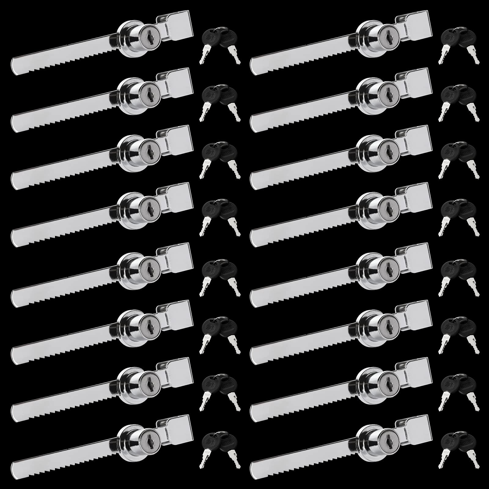 16 Pack Display Case Lock Showcase Lock Sliding Glass Door Ratchet Lock Security