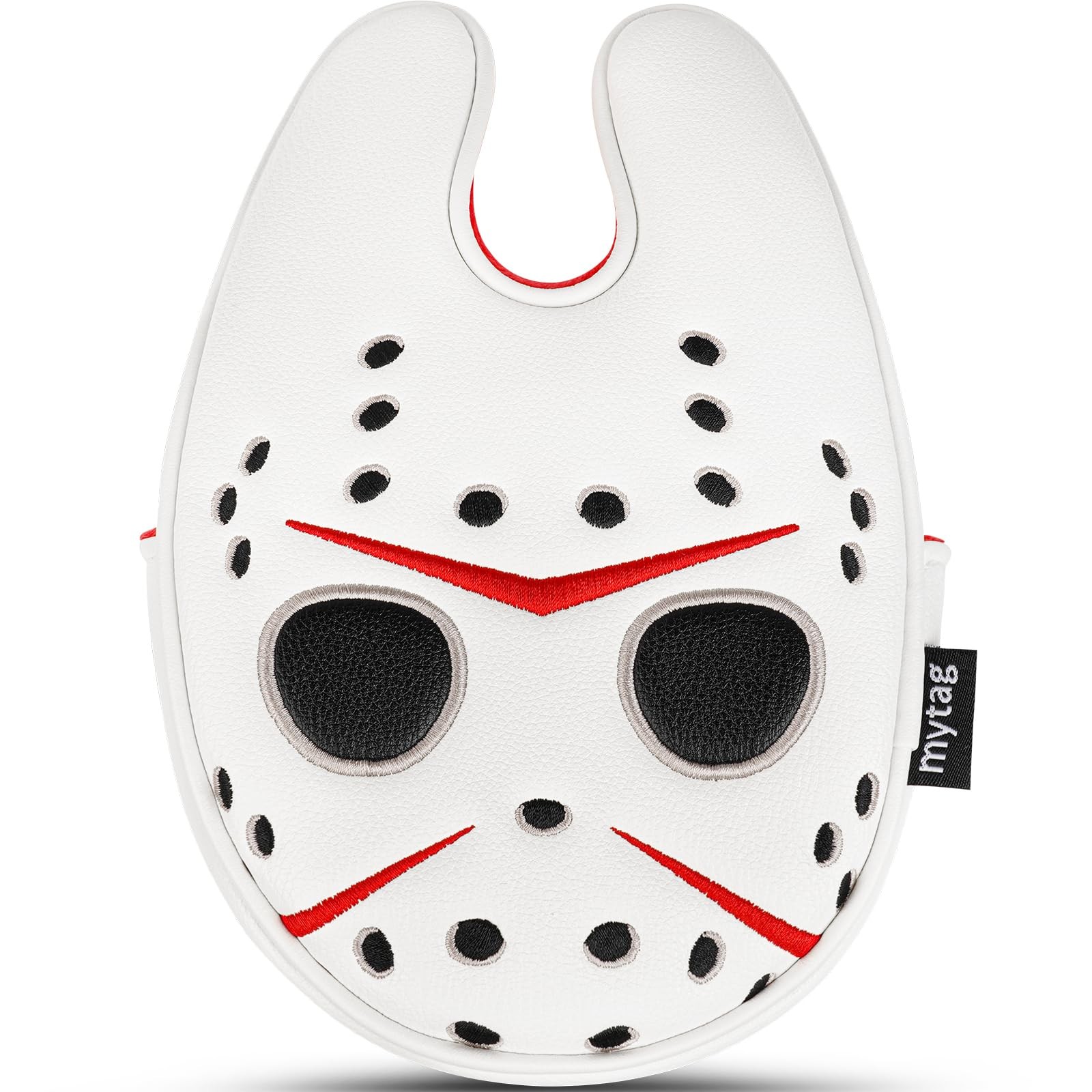 Horror Mallet Putter Cover Hockey Mask Center Shaft Headcover Magnetic Closure