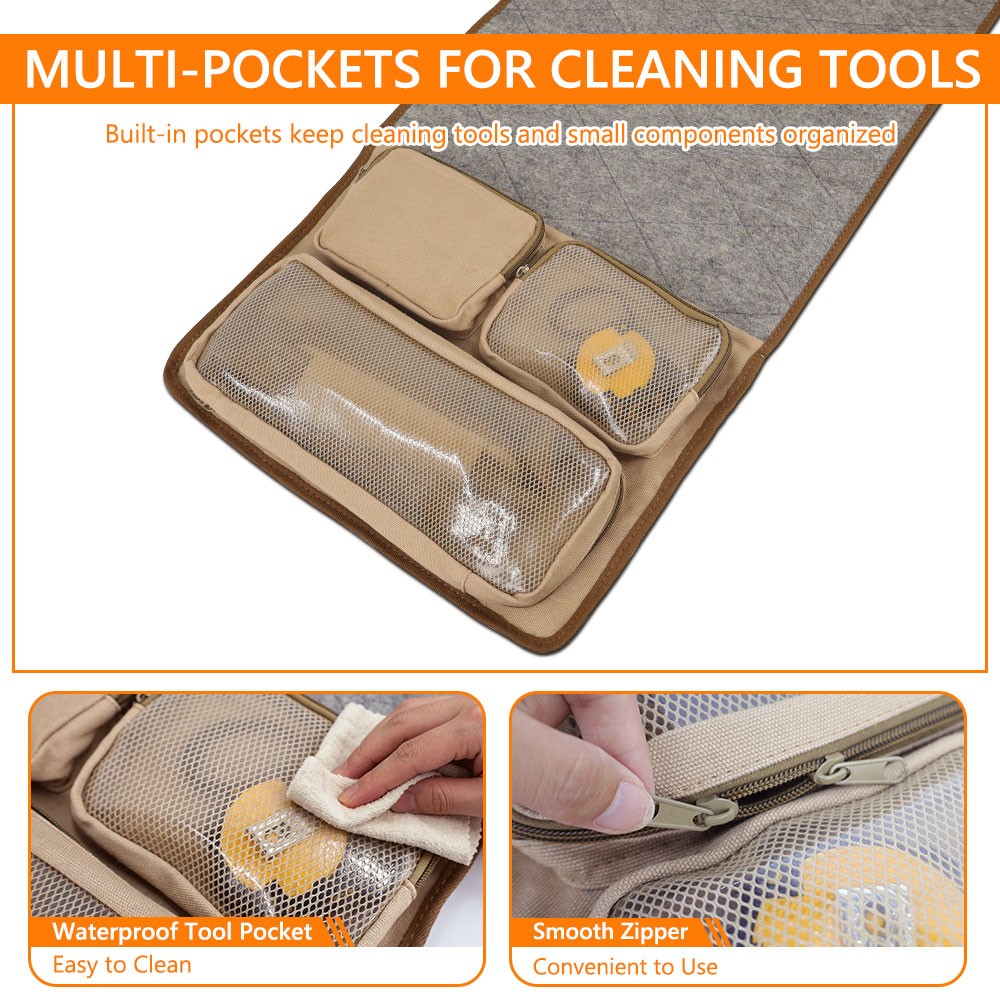 Large Gun Cleaning Mat Portable Foldable Shooting Pad with Tool Storage Pocket
