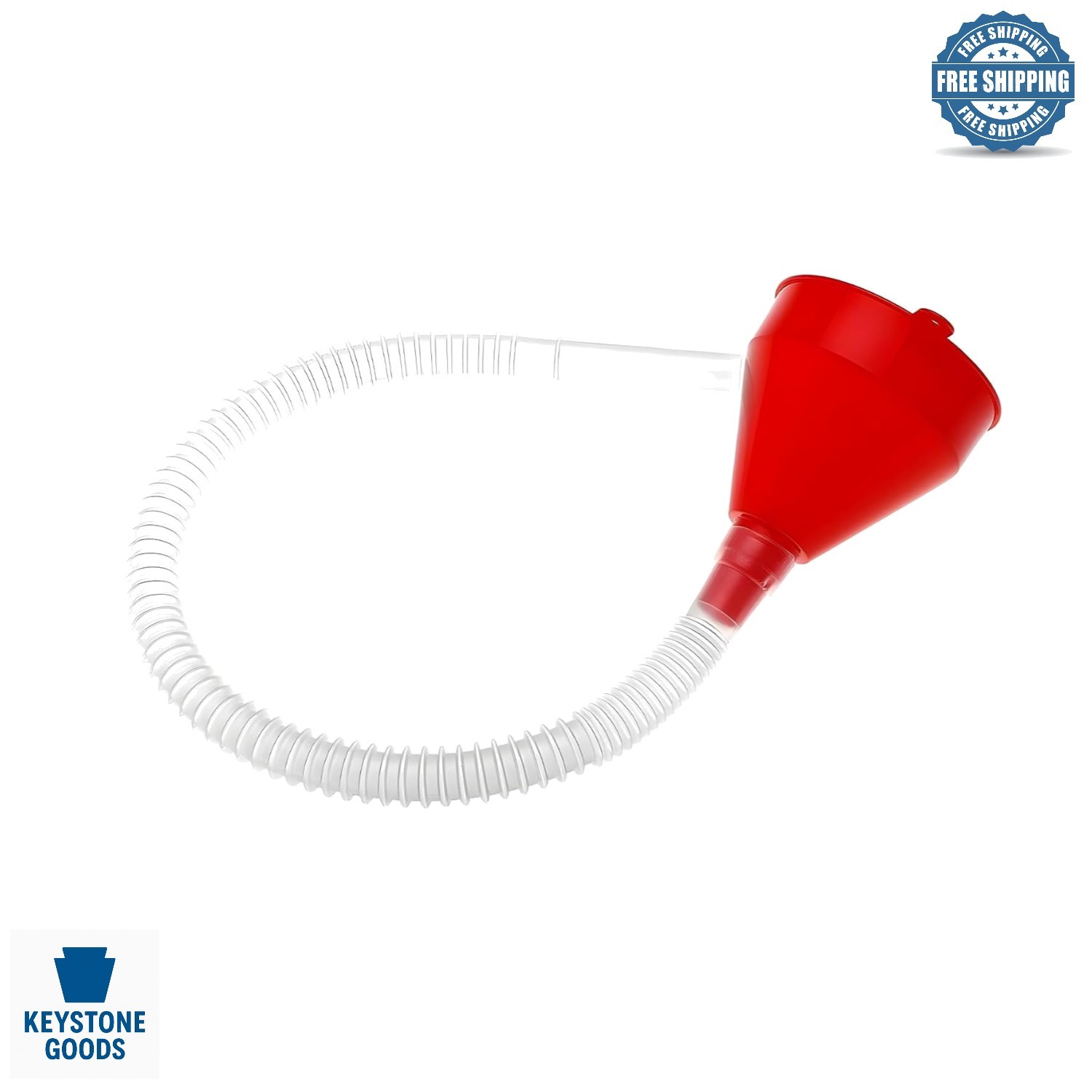 Flexible Automotive Oil & Fuel Funnel with Long Hose - Wide Mouth, Durable Pl...