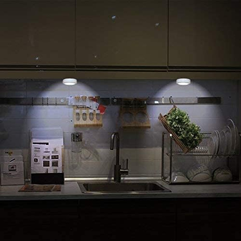 Remote Control LED Cabinet Push Light Cool/Warm Adjustable, Operates on 3X1.5V A