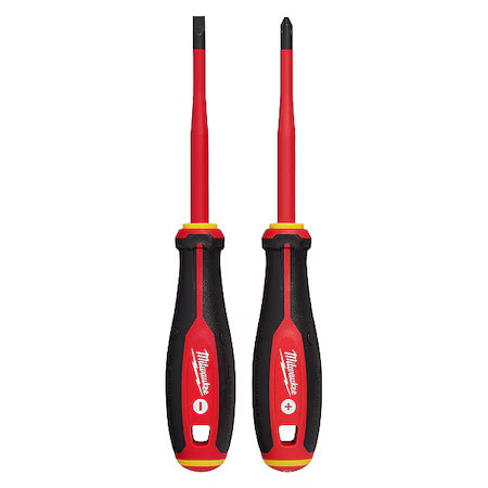 Milwaukee Tool 48-22-2207 Insulated Screwdriver Set, Sae, 2 Pcs