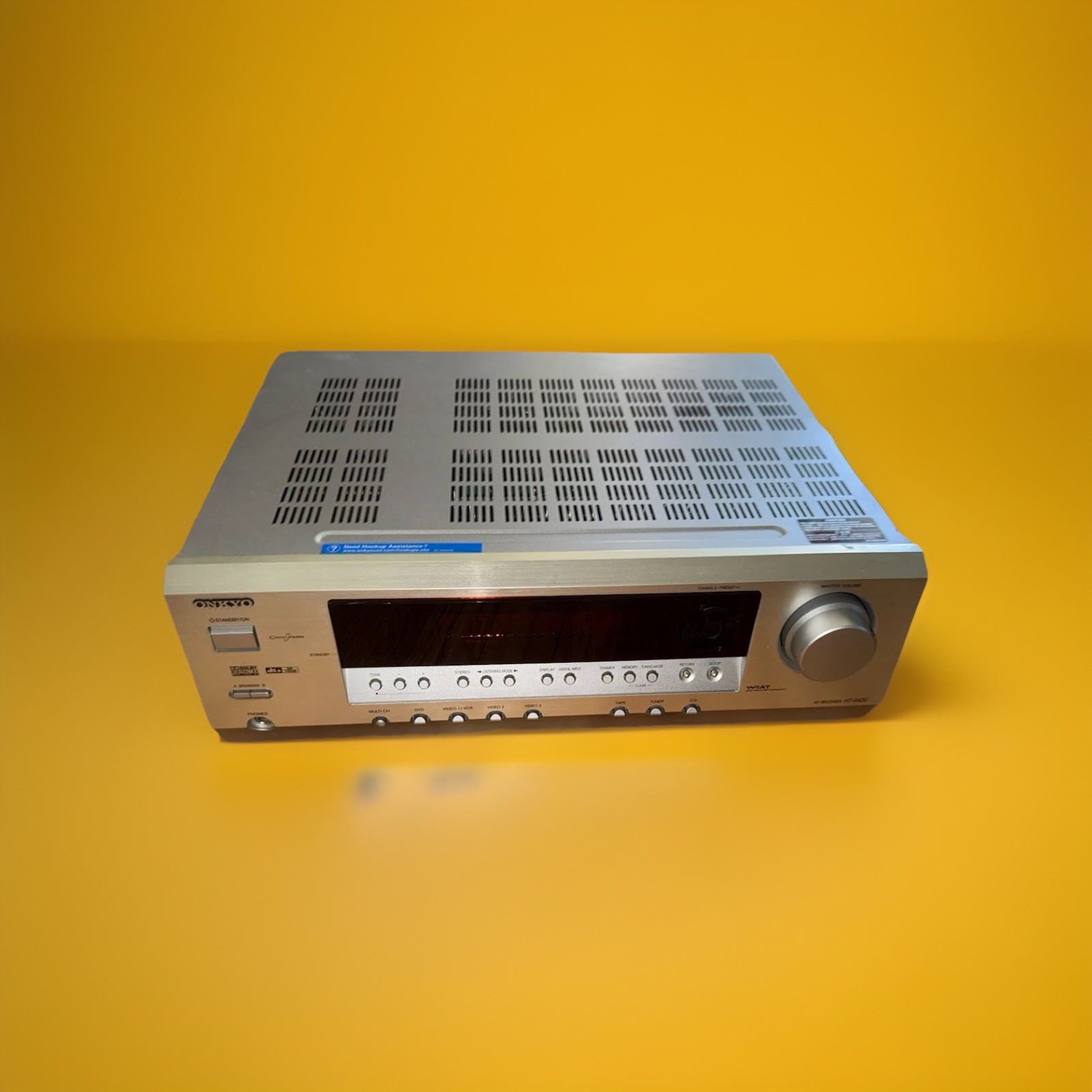 Onkyo TX-DS484 5.1 A/V Receiver 65W Dolby Digital DTS AM/FM Silver