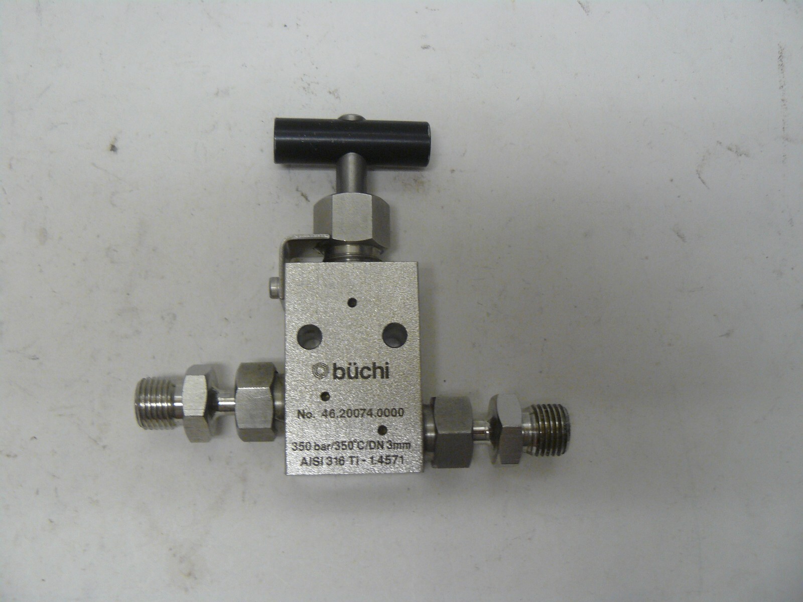 buchi 46.20074.0000 needle valve 350bar 350 degree C DN 3mm 316 stainless steel