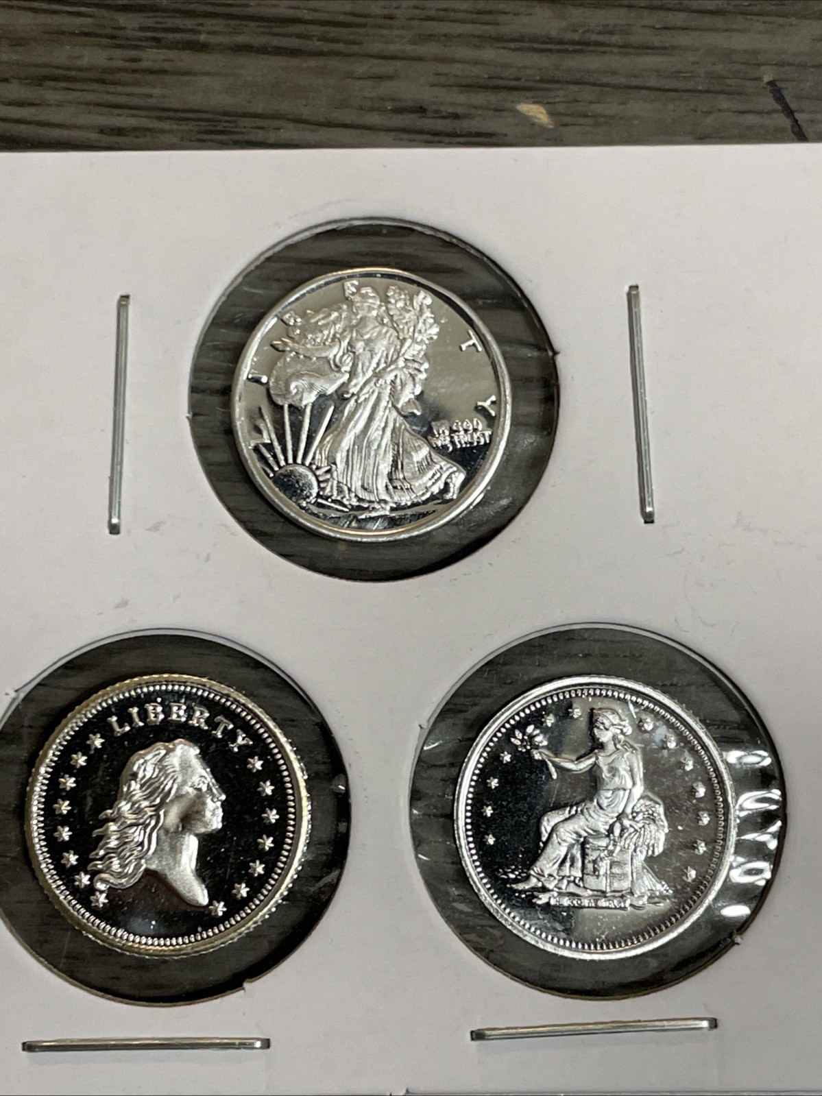 3 Grams Of .999 Fine Silver Rounds (Liberty Designs).   Set Of 3 All Different