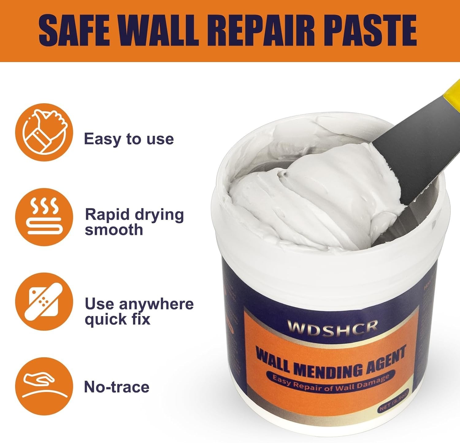 Drywall Repair Kit Wall Patch Spackle Paste Waterproof Fast Dry 8.5OZ