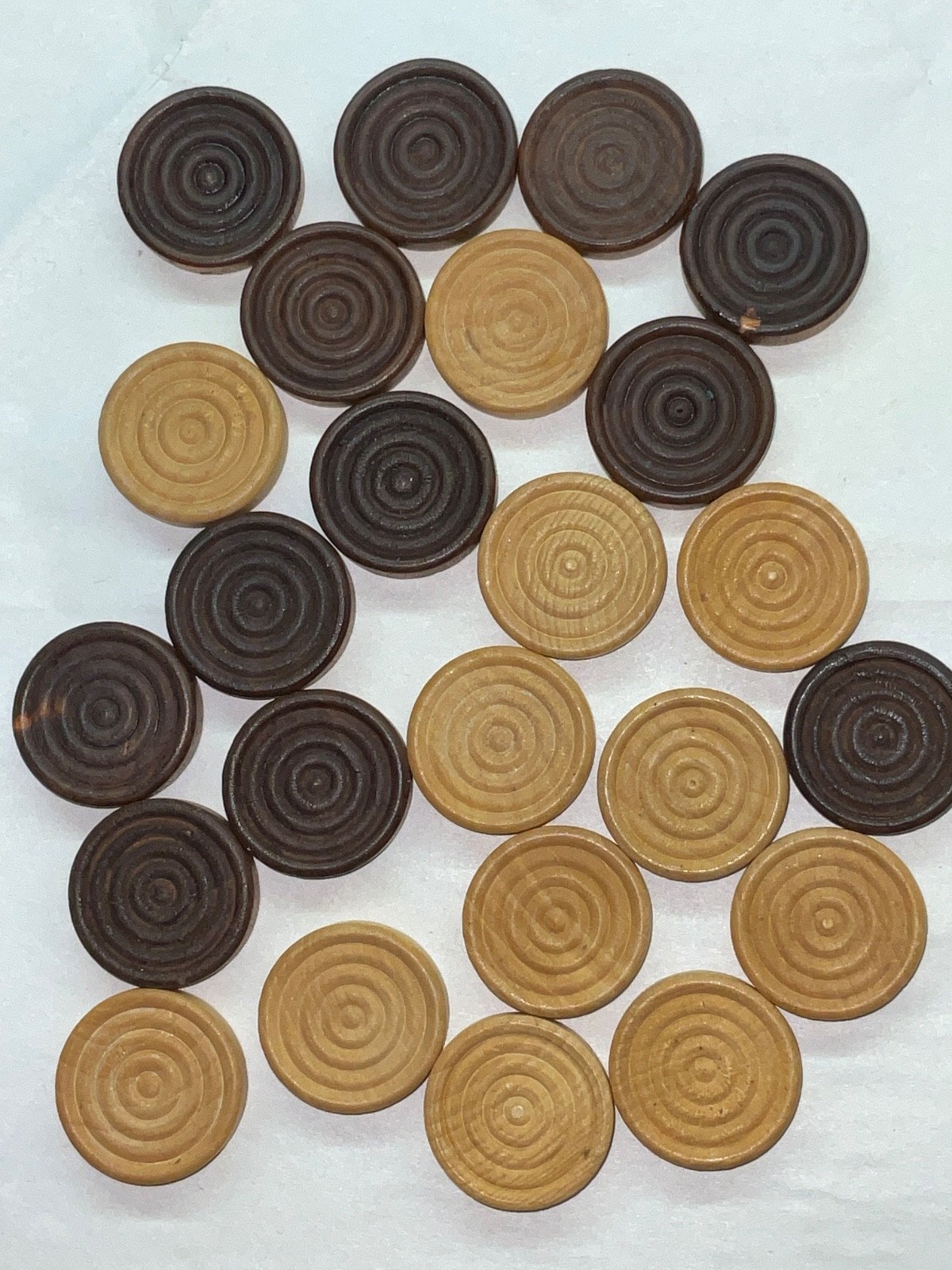 Wood Checkers Chip Token Backgammon Wooden Replacement Game Pieces APX 1-inch