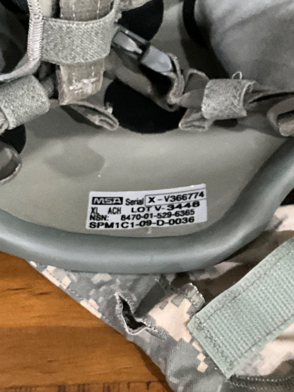 USGI MSA ACH / MICH Helmet Extra Large XL X-Large