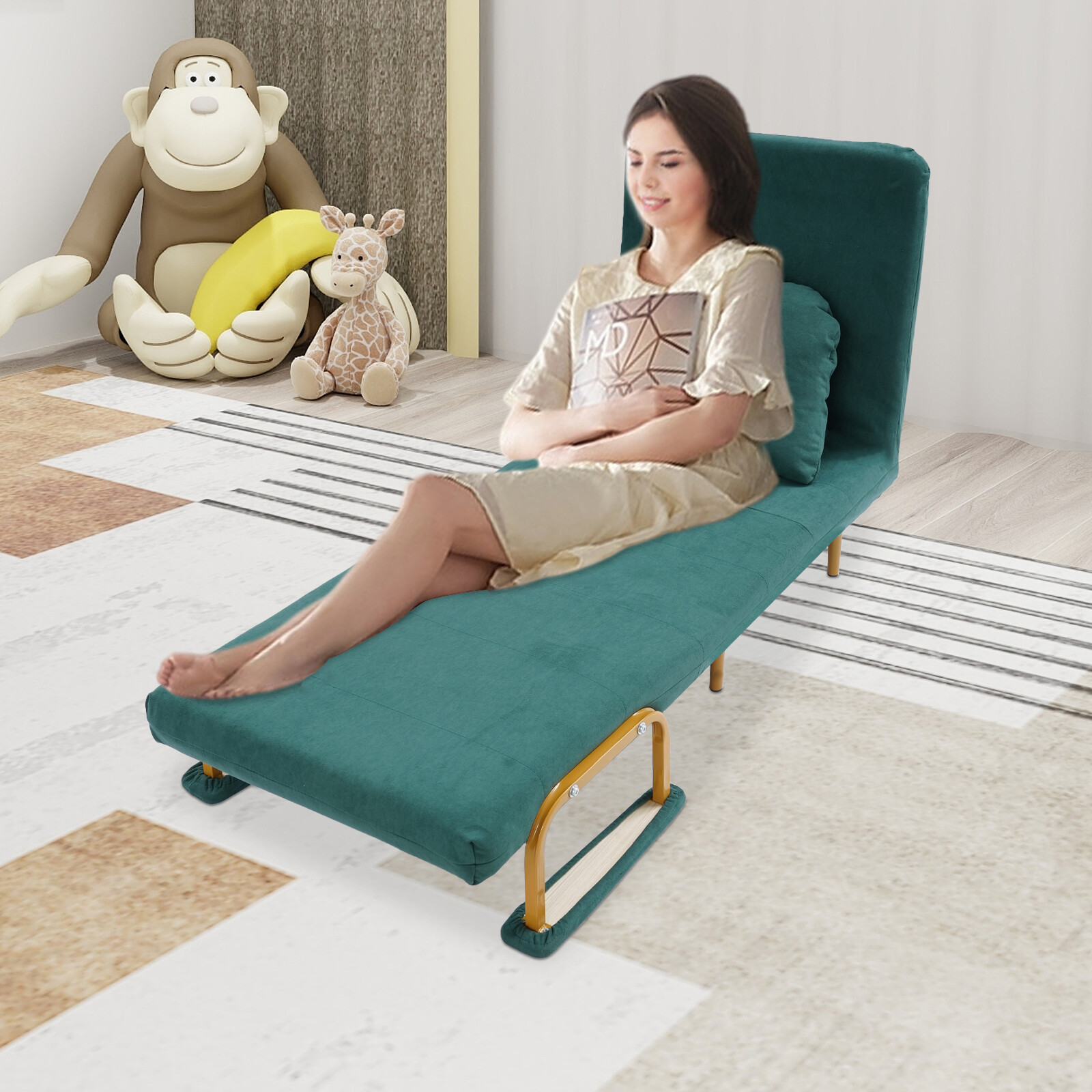 68*190cm Convertible Sofa Bed Sofa Chair Bed Folding Sofa Bed Load-bearing 130kg
