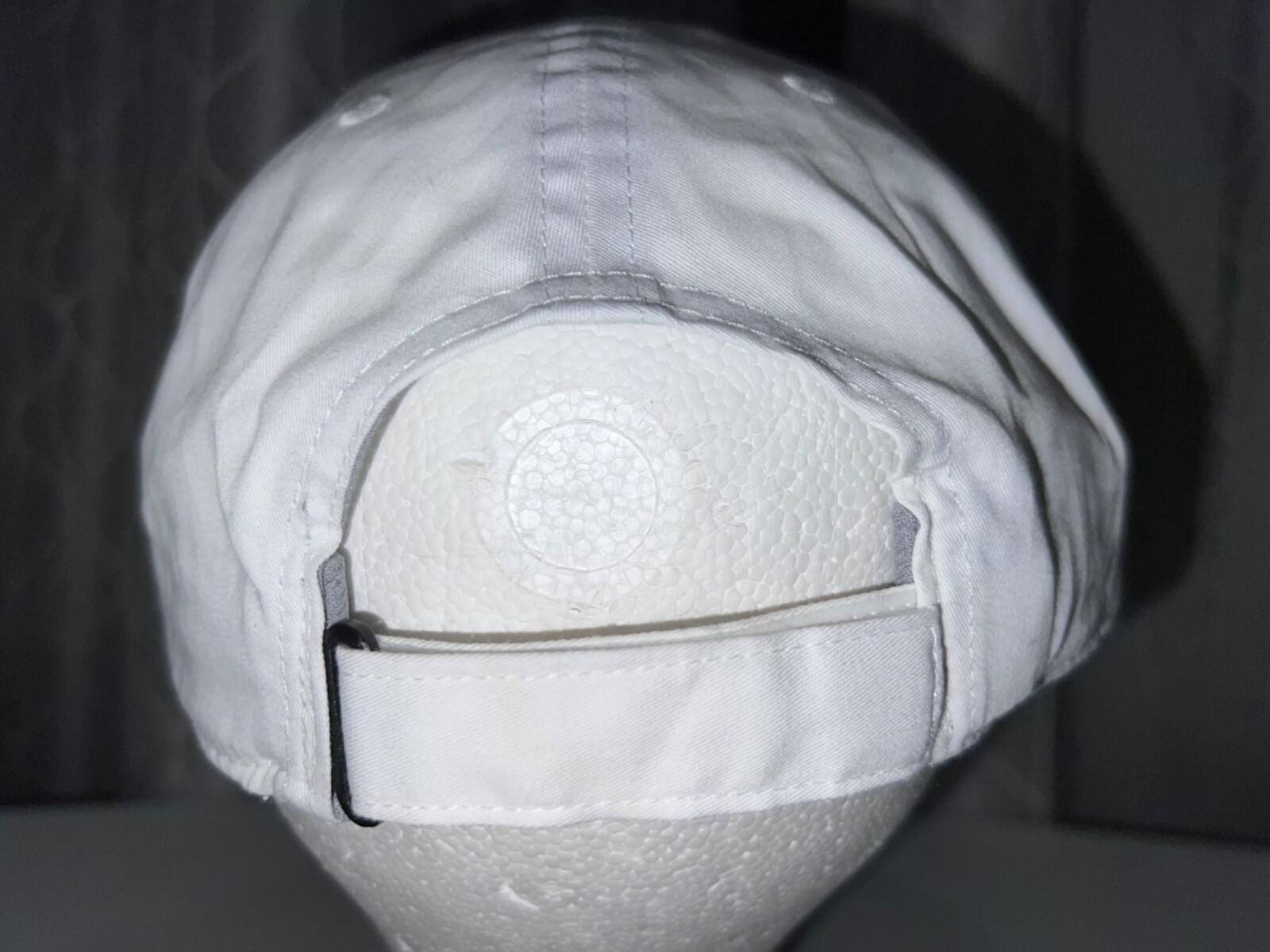 Titleist embroidered in Black on White on White Hat Cap Hook Loop Gray Band EUC