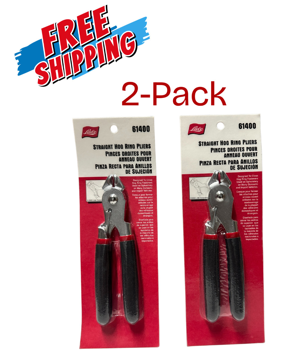 2-Pack Lisle 61400 Straight Hog Ring Pliers | Upholstery & Automotive Use