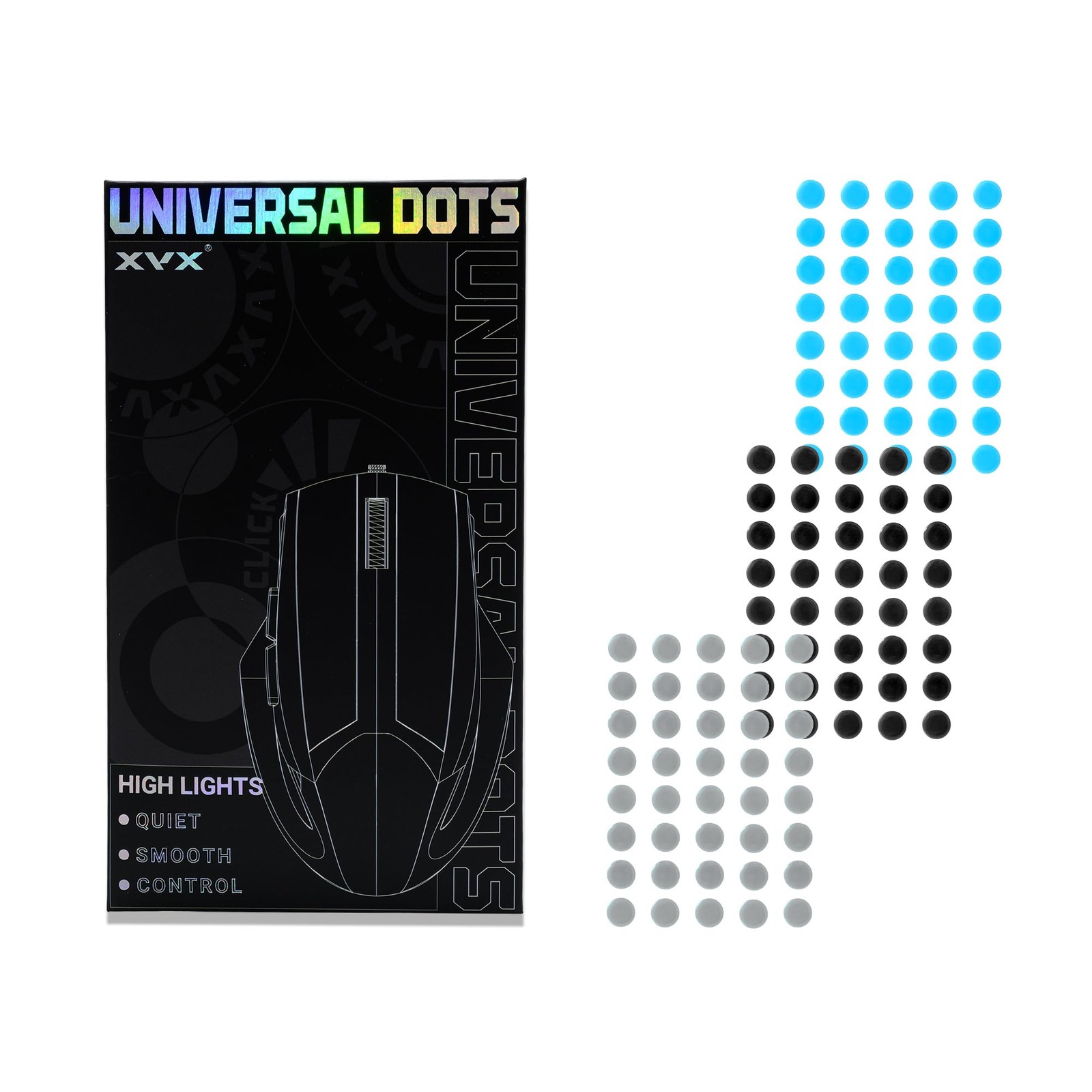 XVX 120 PCS Mouse Skates, 6.5mm Dot Mouse Feet for Glass Mousepads & All Mous...