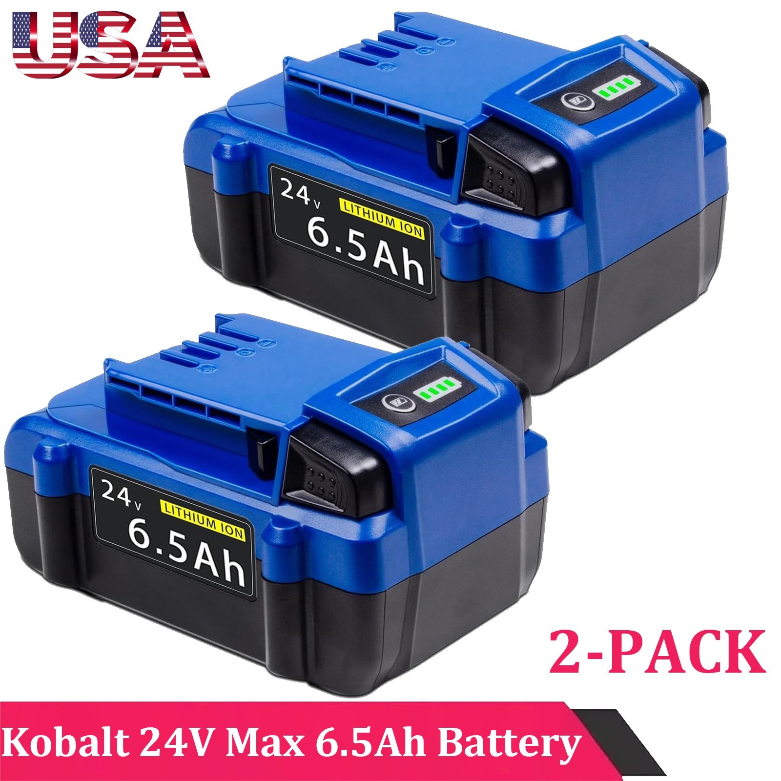 2x 24V Battery For Kobalt 24V Max 6.5Ah KB624-03 KB524-03 KB424-03 Lithium Ion