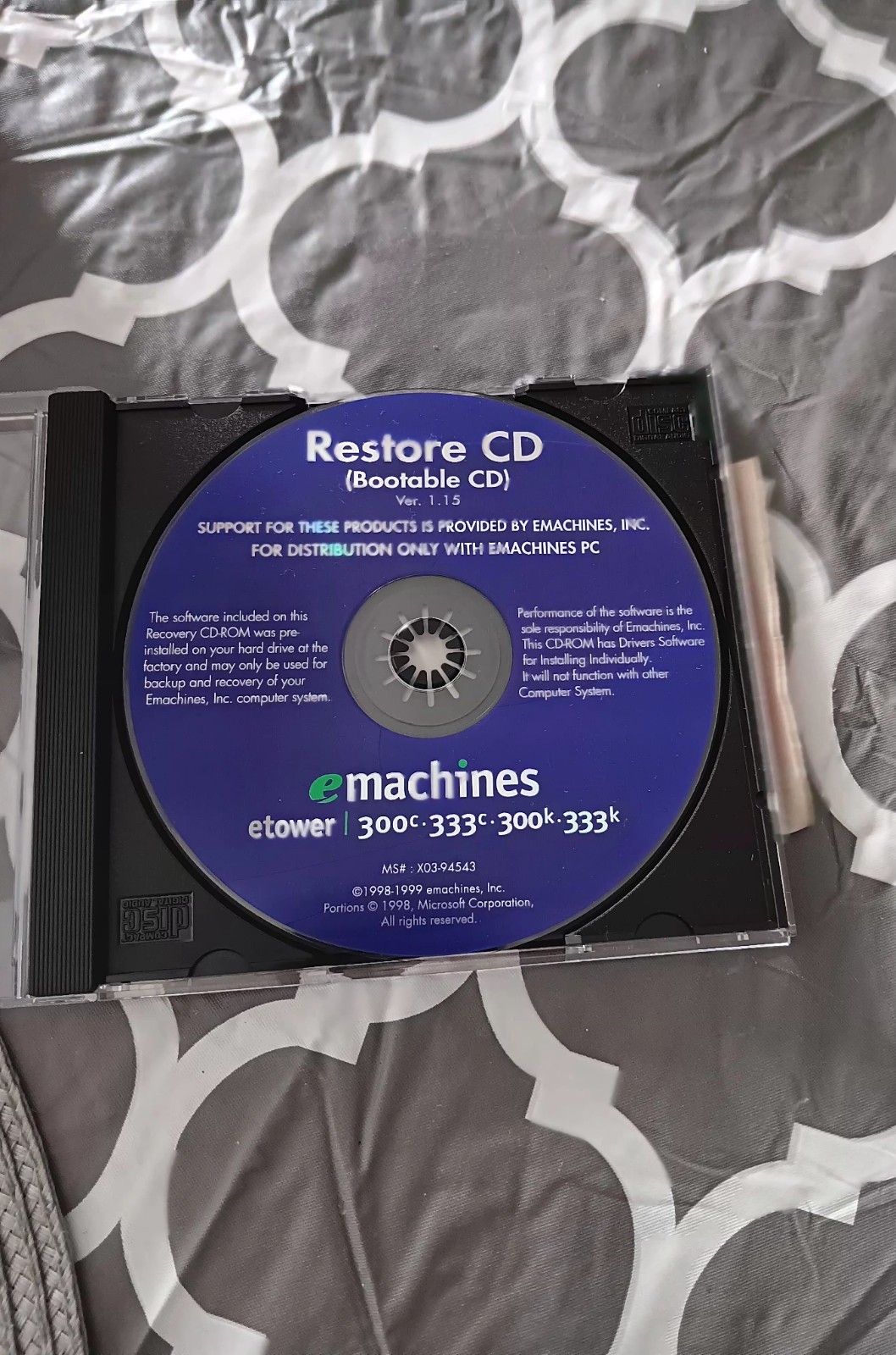 EMachines Ver 1.5 Restore CD (Bootable CD) 1999-2000