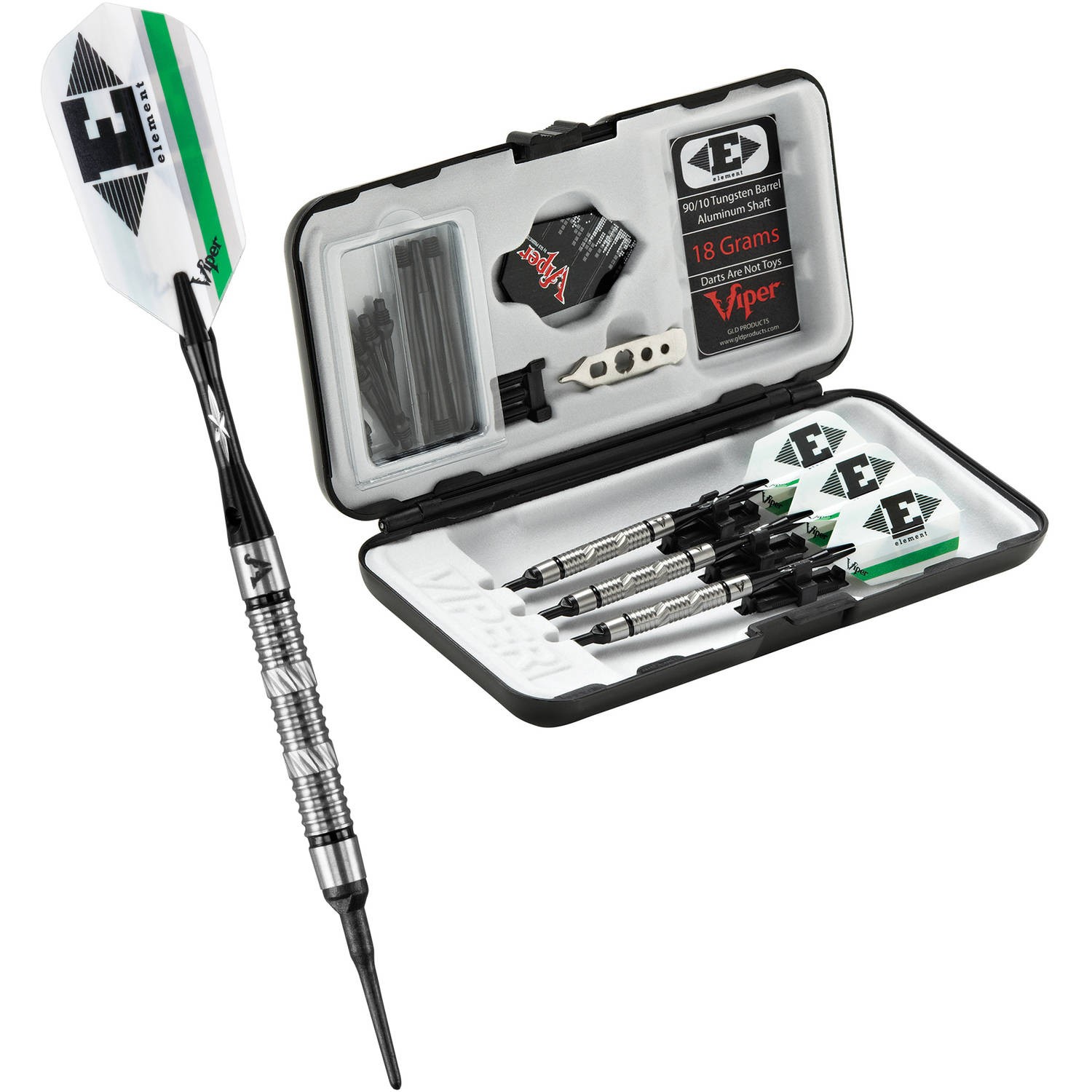 Viper Element Tungsten Soft Tip Darts Grooved Barrel 18 Grams
